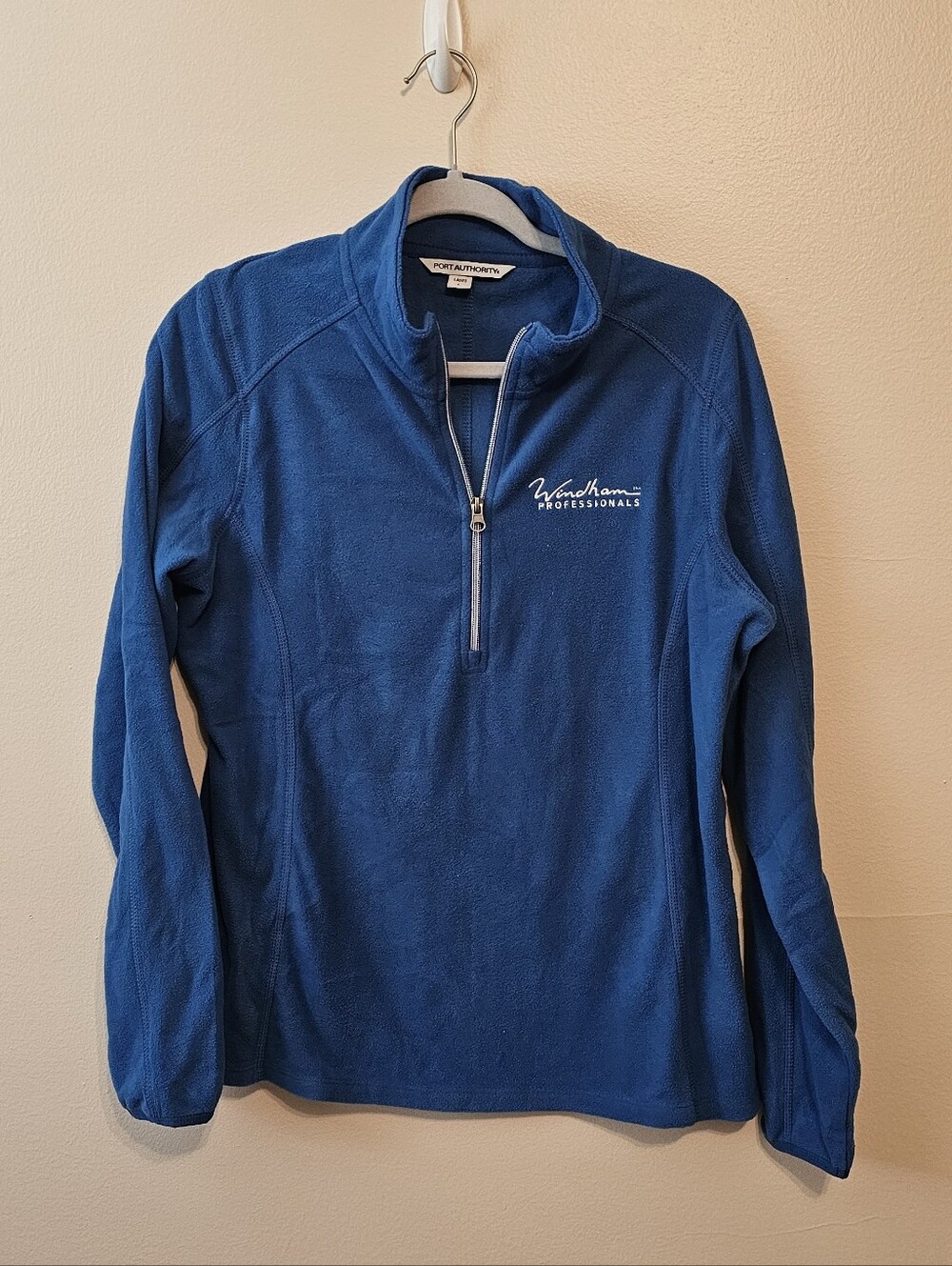 Port Authority Size L Blue 1/4 Zip Fleece